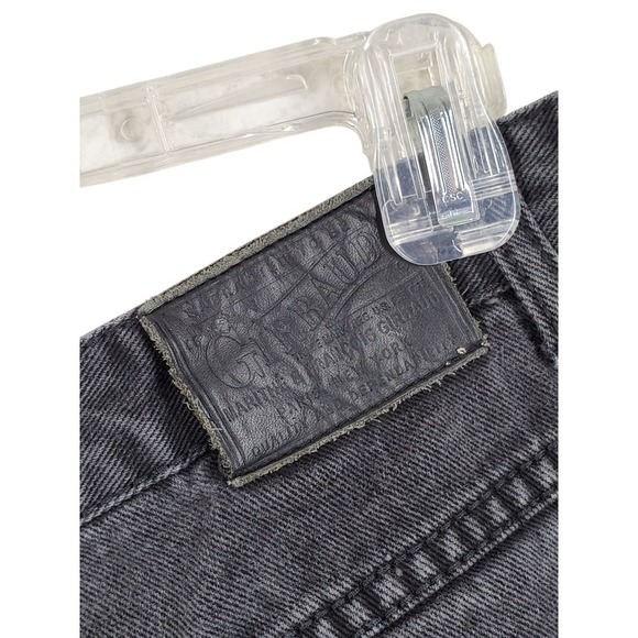 Vtg Girbaud Black Jeans Mens 40 Wide Baggy Tapered Leg (39x31) Embroidered Logo - Picture 10 of 14